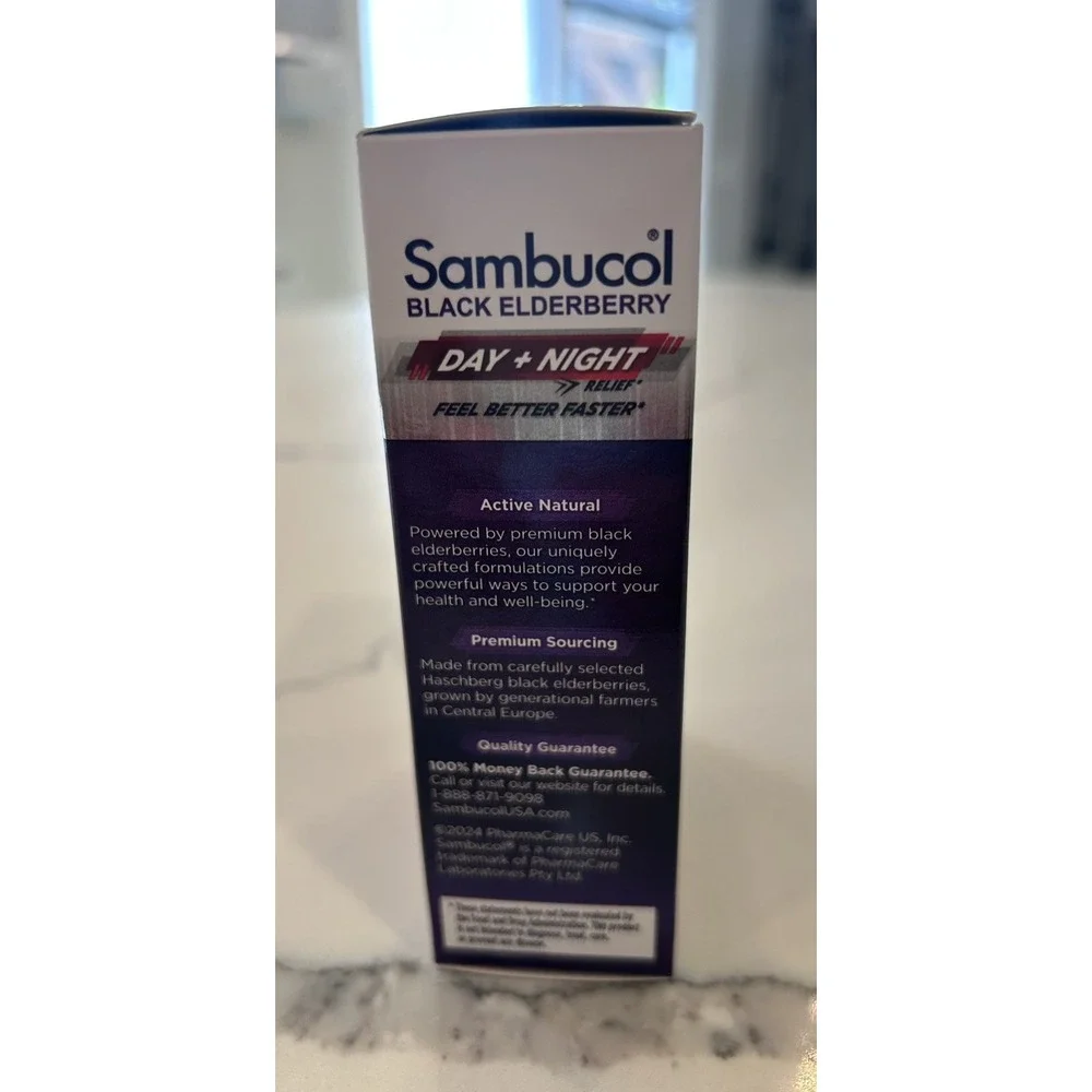 Sambucol Black Elderberry Day & Night Relief - Feel Better Faster, Cough & Mucus